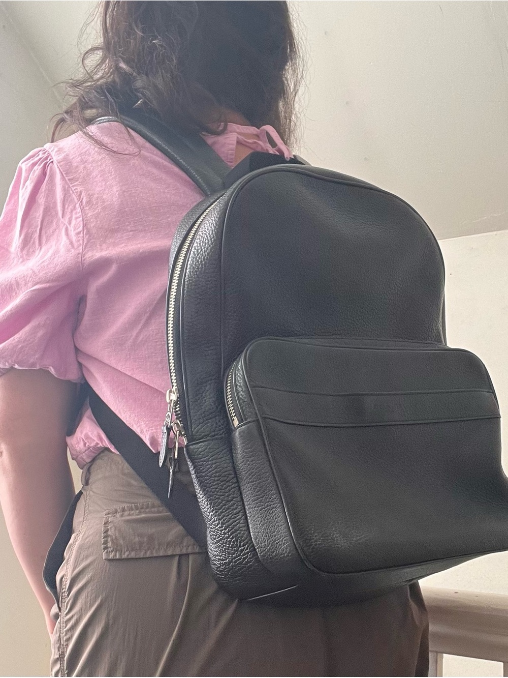 Coach black pebbled leather backpack - Picture 5 of 6